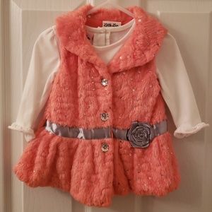 Girls 18 month long sleeved shirt with vest